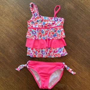 Justice sz 7 tankini girls 2 piece bathing suit